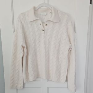 Vince Off-White Cable Knit Sweater